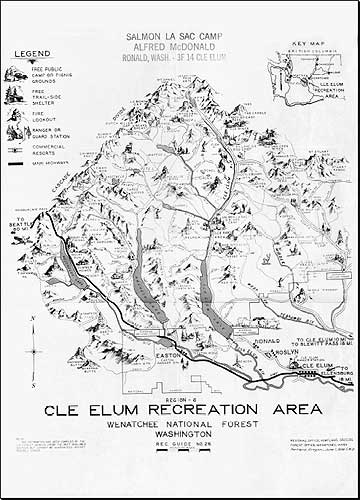 1936 Cle Elum Recreation Area Map